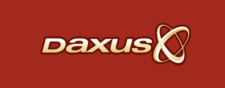 Daxus logo on red